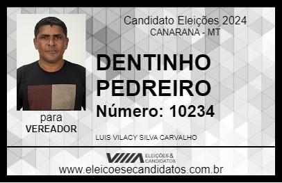 Candidato DENTINHO PEDREIRO 2024 - CANARANA - Eleições