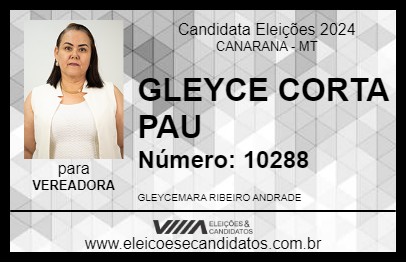 Candidato GLEYCE CORTA PAU 2024 - CANARANA - Eleições