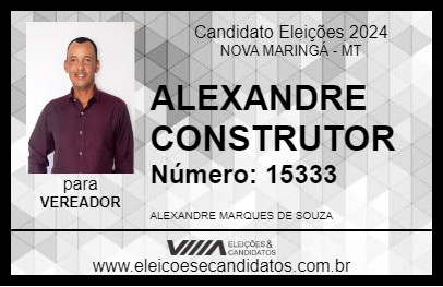 Candidato ALEXANDRE CONSTRUTOR 2024 - NOVA MARINGÁ - Eleições