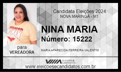 Candidato NINA MARIA 2024 - NOVA MARINGÁ - Eleições