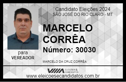 Candidato MARCELO CORRÊA 2024 - SÃO JOSÉ DO RIO CLARO - Eleições