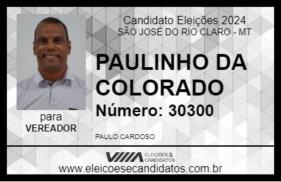 Candidato PAULINHO DA COLORADO 2024 - SÃO JOSÉ DO RIO CLARO - Eleições