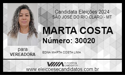 Candidato MARTA COSTA 2024 - SÃO JOSÉ DO RIO CLARO - Eleições