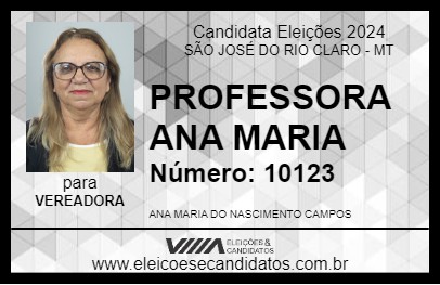 Candidato PROFESSORA ANA MARIA 2024 - SÃO JOSÉ DO RIO CLARO - Eleições