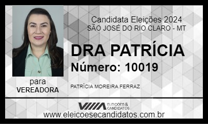 Candidato DRA PATRÍCIA 2024 - SÃO JOSÉ DO RIO CLARO - Eleições