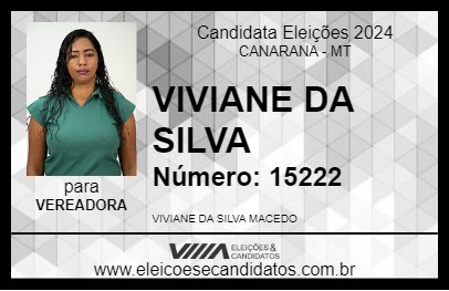 Candidato VIVIANE DA SILVA 2024 - CANARANA - Eleições