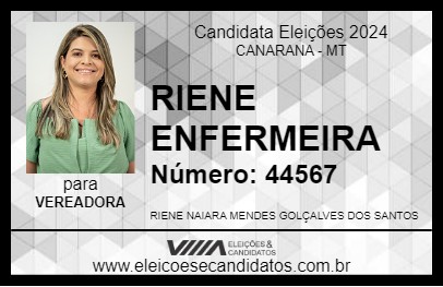 Candidato RIENE ENFERMEIRA 2024 - CANARANA - Eleições