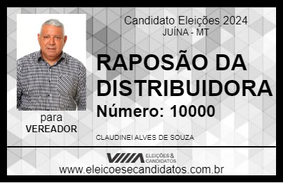 Candidato RAPOSÃO DA DISTRIBUIDORA 2024 - JUÍNA - Eleições