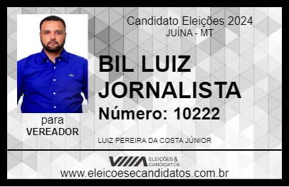 Candidato BIL LUIZ JORNALISTA 2024 - JUÍNA - Eleições