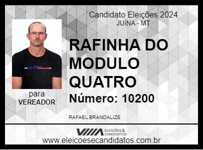 Candidato RAFINHA DO MODULO QUATRO 2024 - JUÍNA - Eleições