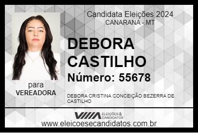 Candidato DEBORA CASTILHO 2024 - CANARANA - Eleições