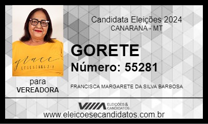 Candidato GORETE 2024 - CANARANA - Eleições