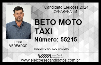 Candidato BETO MOTO TÁXI 2024 - CANARANA - Eleições