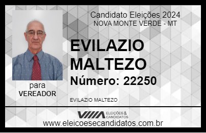 Candidato EVILAZIO MALTEZO 2024 - NOVA MONTE VERDE - Eleições