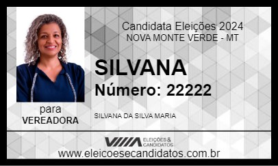 Candidato SILVANA 2024 - NOVA MONTE VERDE - Eleições