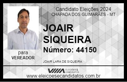 Candidato JOAIR SIQUEIRA 2024 - CHAPADA DOS GUIMARÃES - Eleições