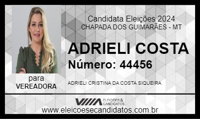 Candidato ADRIELI COSTA 2024 - CHAPADA DOS GUIMARÃES - Eleições