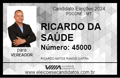 Candidato RICARDO DA SAÚDE 2024 - POCONÉ - Eleições