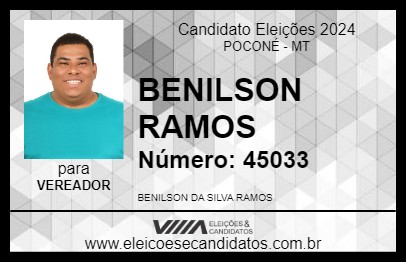 Candidato BENILSON RAMOS 2024 - POCONÉ - Eleições