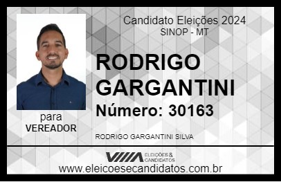 Candidato RODRIGO GARGANTINI 2024 - SINOP - Eleições