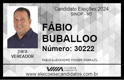 Candidato FÁBIO BUBALLOO 2024 - SINOP - Eleições