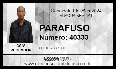 Candidato PARAFUSO 2024 - ARAGUAINHA - Eleições