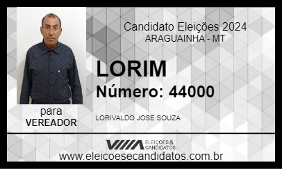 Candidato LORIM 2024 - ARAGUAINHA - Eleições