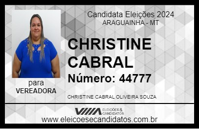 Candidato CHRISTINE CABRAL 2024 - ARAGUAINHA - Eleições