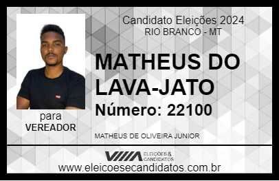 Candidato MATHEUS DO LAVA-JATO 2024 - RIO BRANCO - Eleições