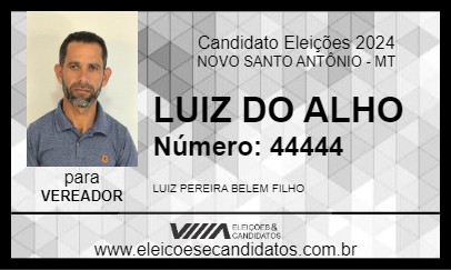 Candidato LUIZ DO ALHO 2024 - NOVO SANTO ANTÔNIO - Eleições