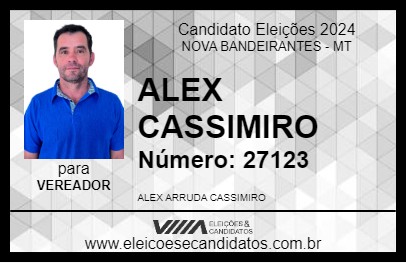 Candidato ALEX CASSIMIRO 2024 - NOVA BANDEIRANTES - Eleições