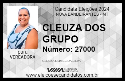 Candidato CLEUZA DOS GRUPO 2024 - NOVA BANDEIRANTES - Eleições