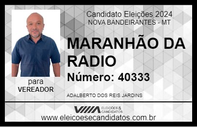 Candidato MARANHÃO DA RADIO 2024 - NOVA BANDEIRANTES - Eleições