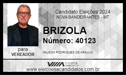 Candidato BRIZOLA 2024 - NOVA BANDEIRANTES - Eleições