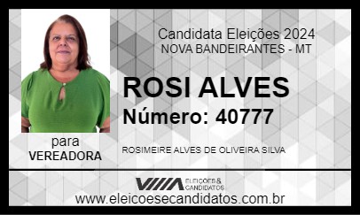 Candidato ROSI ALVES 2024 - NOVA BANDEIRANTES - Eleições