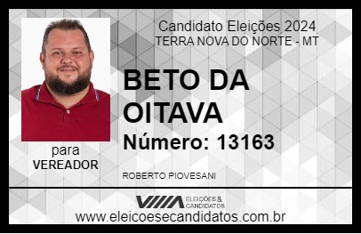 Candidato BETO DA OITAVA 2024 - TERRA NOVA DO NORTE - Eleições