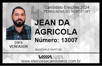 Candidato JEAN DA AGRICOLA 2024 - TERRA NOVA DO NORTE - Eleições