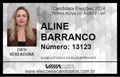 Candidato ALINE BARRANCO 2024 - TERRA NOVA DO NORTE - Eleições