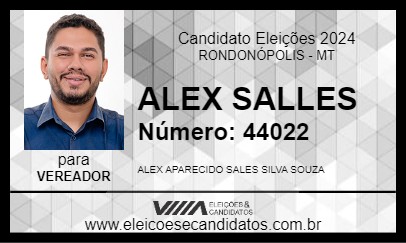 Candidato ALEX SALLES 2024 - RONDONÓPOLIS - Eleições