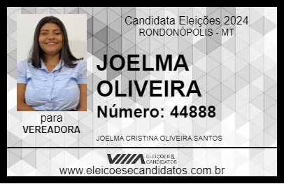 Candidato JOELMA OLIVEIRA 2024 - RONDONÓPOLIS - Eleições