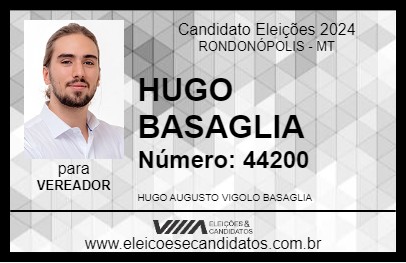 Candidato HUGO BASAGLIA 2024 - RONDONÓPOLIS - Eleições