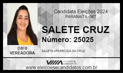 Candidato SALETE CRUZ 2024 - PARANAÍTA - Eleições