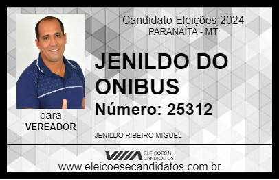 Candidato JENILDO DO ONIBUS 2024 - PARANAÍTA - Eleições