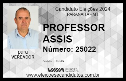 Candidato PROFESSOR ASSIS 2024 - PARANAÍTA - Eleições