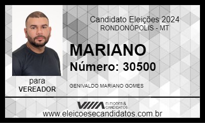 Candidato MARIANO 2024 - RONDONÓPOLIS - Eleições