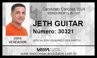 Candidato JETH GUITAR 2024 - RONDONÓPOLIS - Eleições