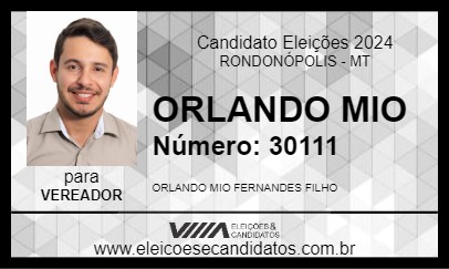 Candidato ORLANDO MIO 2024 - RONDONÓPOLIS - Eleições