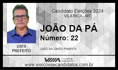 Candidato JOÃO DA PÁ 2024 - VILA RICA - Eleições