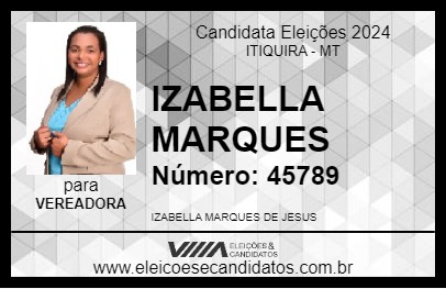 Candidato IZABELLA MARQUES 2024 - ITIQUIRA - Eleições