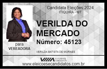 Candidato VERILDA DO MERCADO 2024 - ITIQUIRA - Eleições